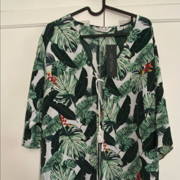 RACHEL ZOE Pretty in Palm Leaf Print Duster OS - Picture 3 of 4